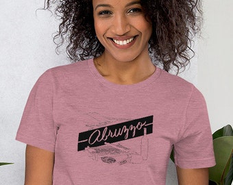 Camiseta de Abruzzo, Italia: Camiseta unisex Bella + Canvas, cuello redondo, manga corta, orgullo italiano