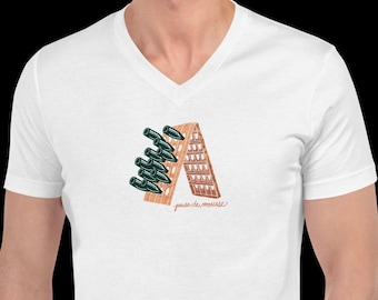 Camiseta Champagne Pupitre: "Prise de Mousse" Unisex Bella + Camiseta de Lona, Manga Corta, Cuello en V