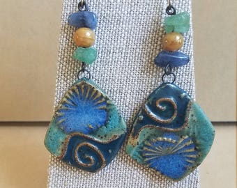 Colors of the sea dangle earrings