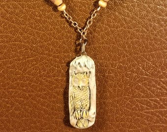 Who," who, who's listening?"  Beautiful owl pendant necklace