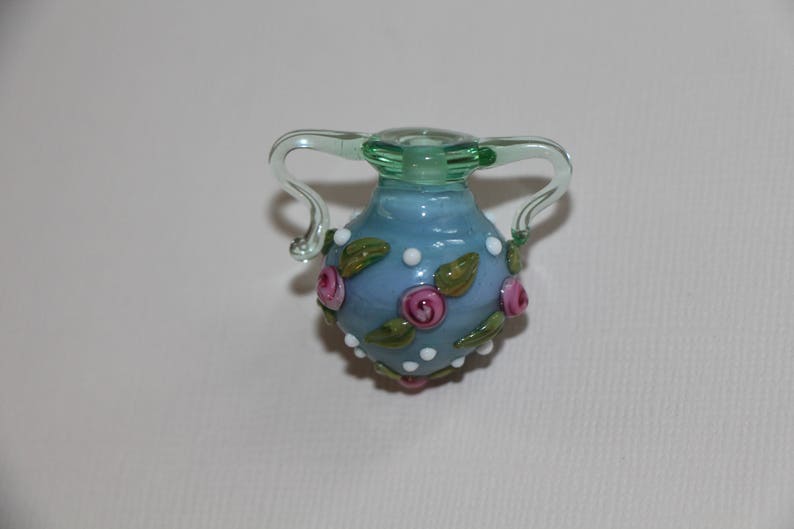 Intricate Detailed Lamp Work Pale Wedgewood Blue Vase Etsy