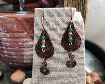 Copper Swirl Drop earrings