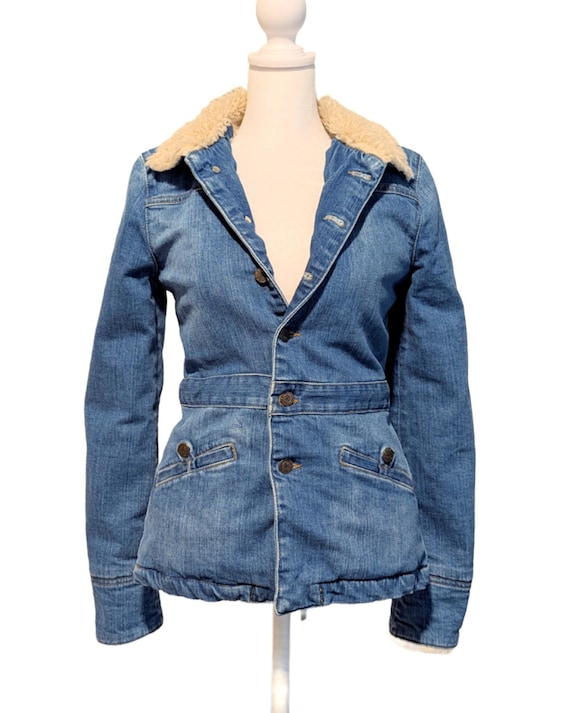 Vintage Sherpa Jean Jacket Coat - ASO Gilmore Girls - Rory Gilmore - Size Small