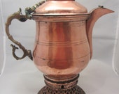 Amazing Antique Copper Metal Arabic Middle Eastern Dallah Teapot Coffee Pot Tea Pot Water Warmer