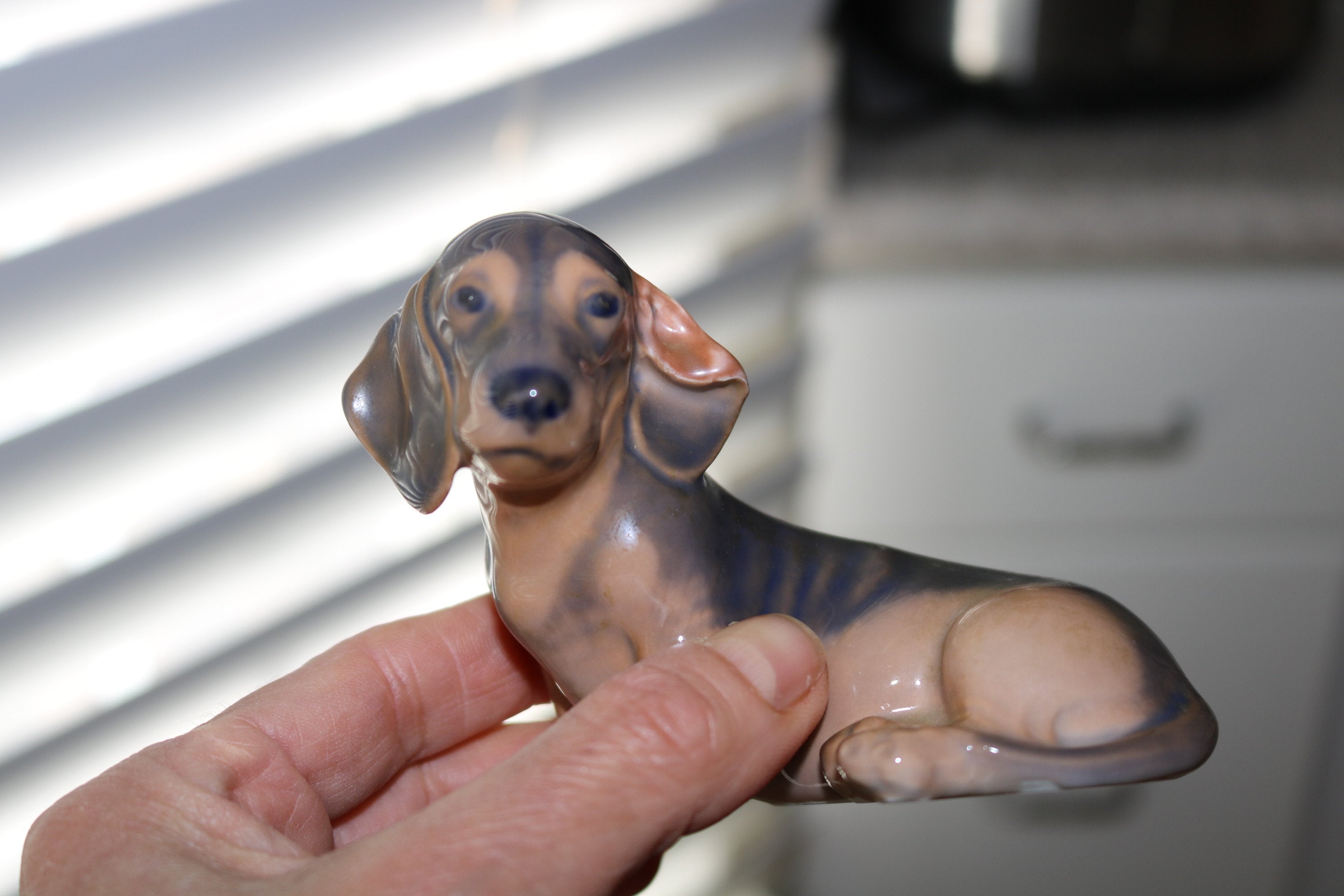 Vintage Royal Copenhagen Denmark Porcelain Dachshund Puppy Dog Figurine - PRISTINE