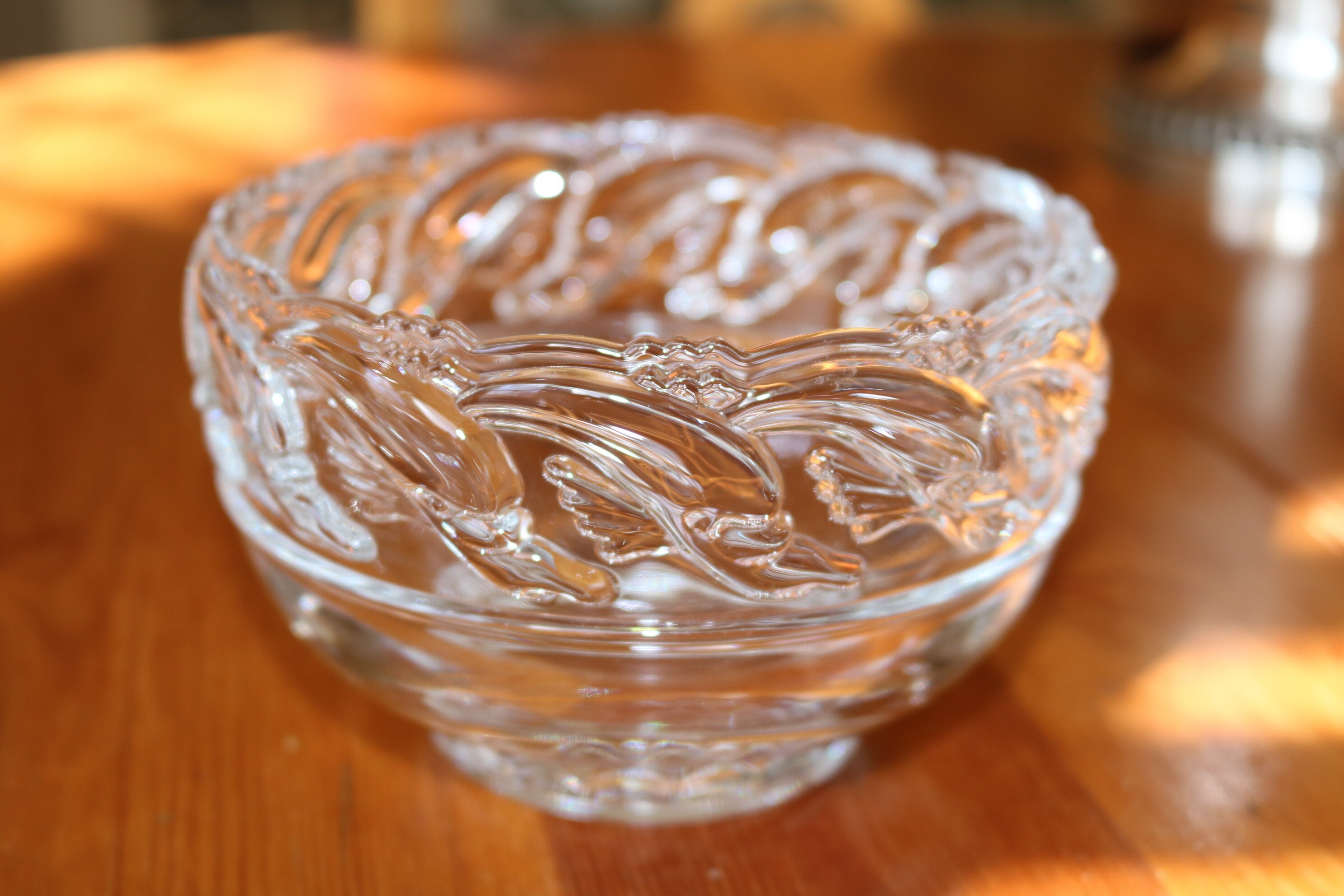 Vintage Tiffany & Co Crystal Bowl Dolphins and Waves - Etsy