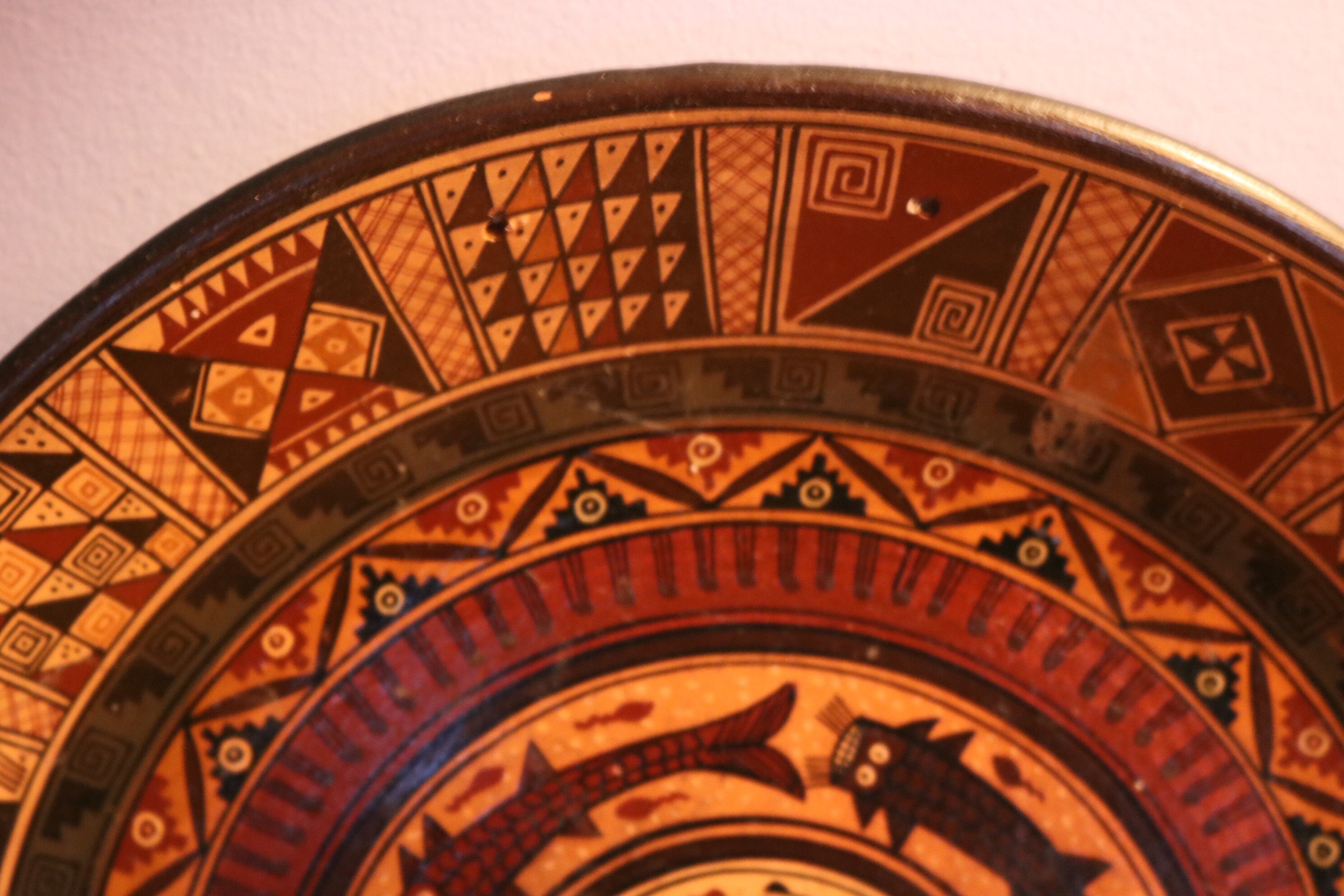 Inca Plate Hand Made and Hand Painted Inca Cuzco Plate From Peru Peruvian Art ...