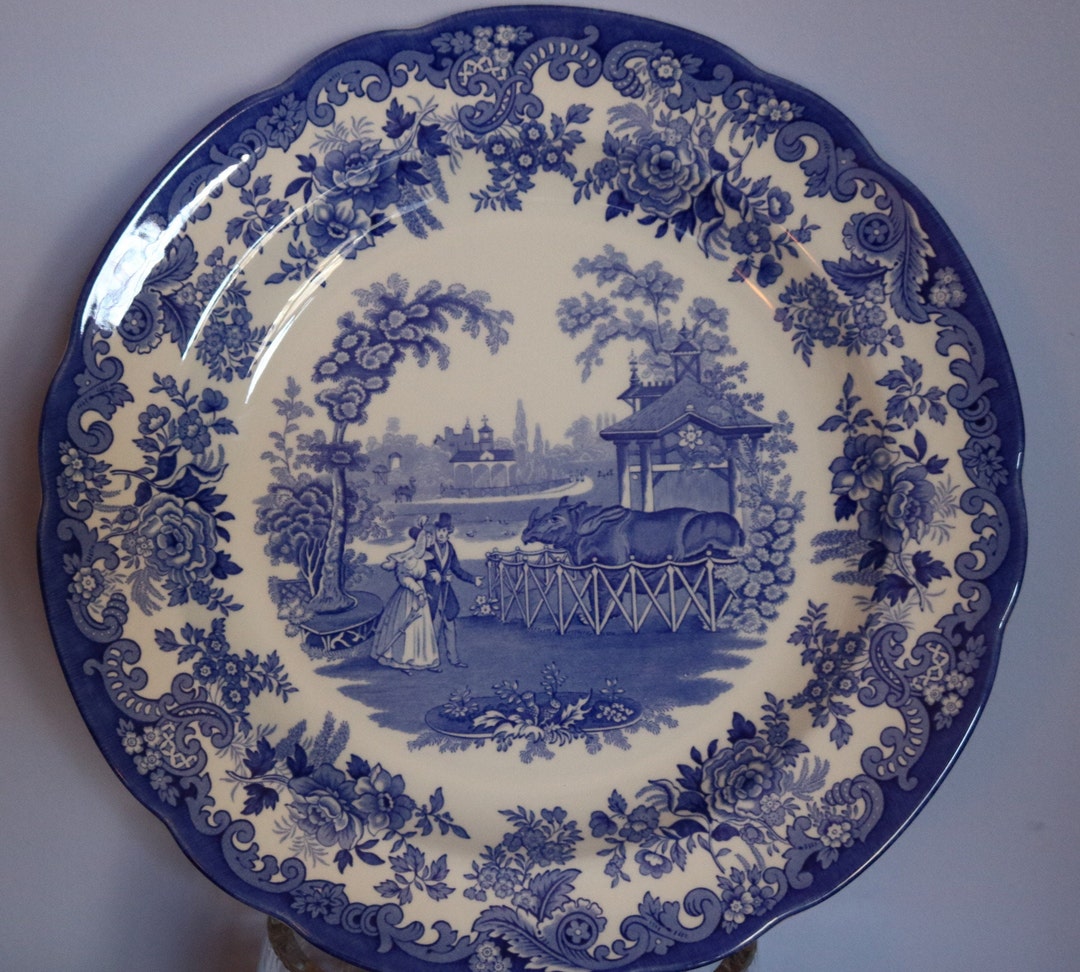 Spode Blue Room Collection Plate, the Rhinoceros House, Spode