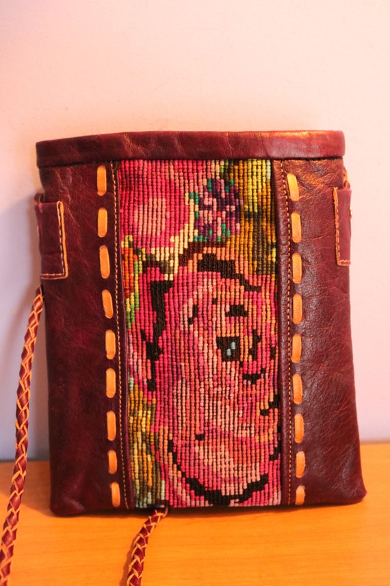 Guatemalan Altiplano Huipile & Leather Shoulder Ba