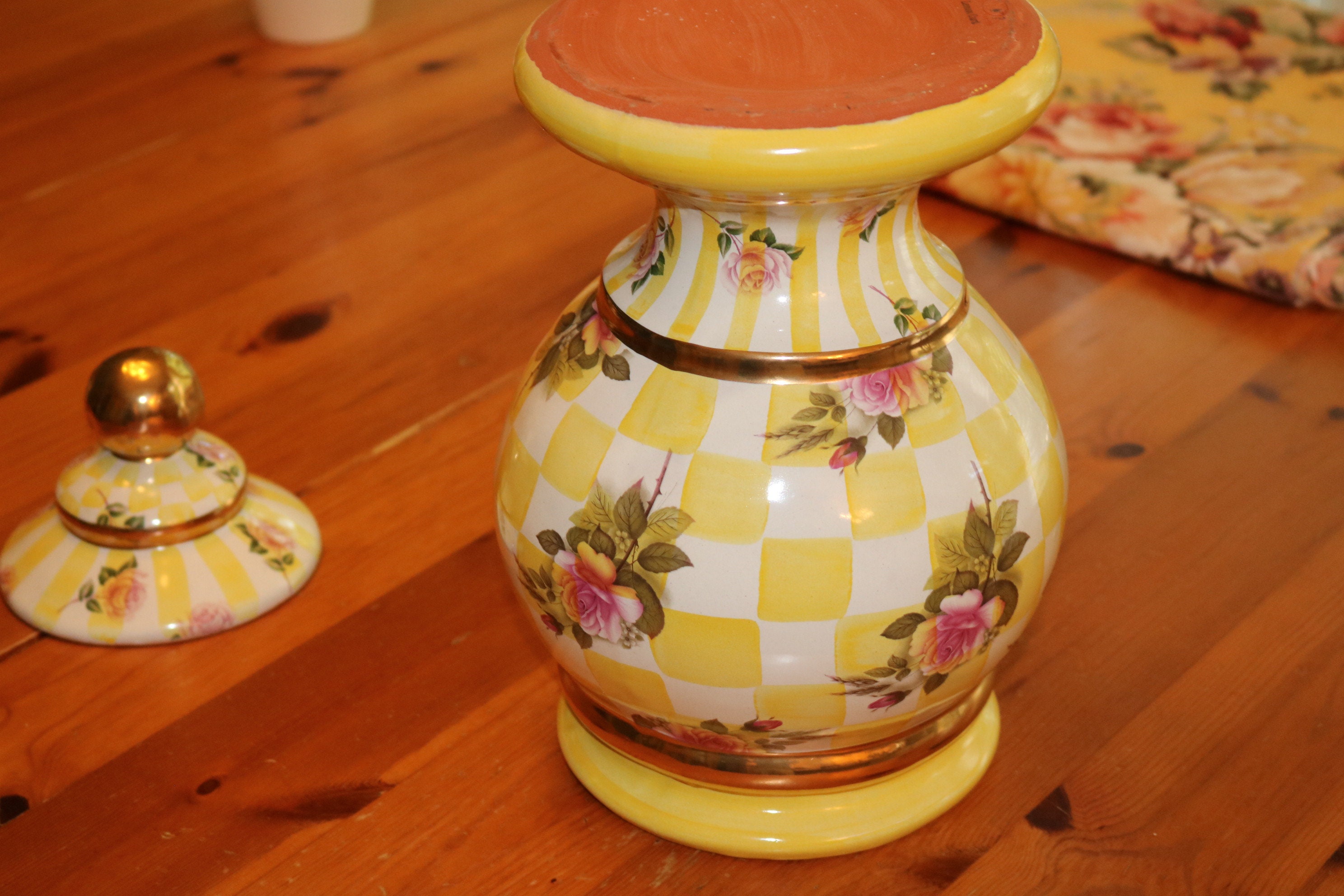 Mackenzie-childs Honeymoon Lemon Curd Ceramic Canister PRISITNE - Etsy