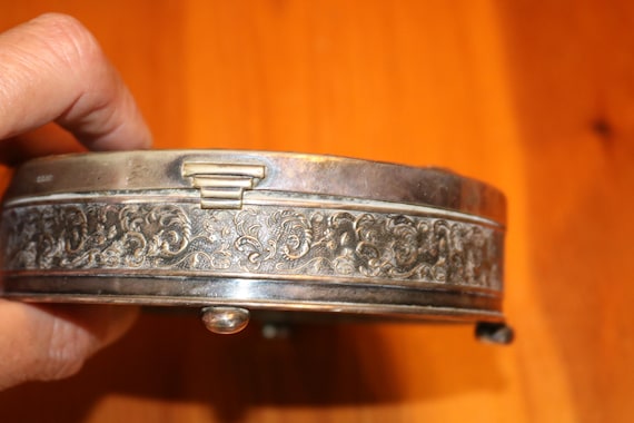 Vintage Dutch Zilpla 90 Silver Plated Relief Box Dutch Village Scenes Hinged Lid View 2