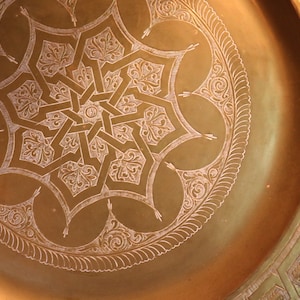 Solid Brass Large Moroccan Hanging Tray 19.5&quot;