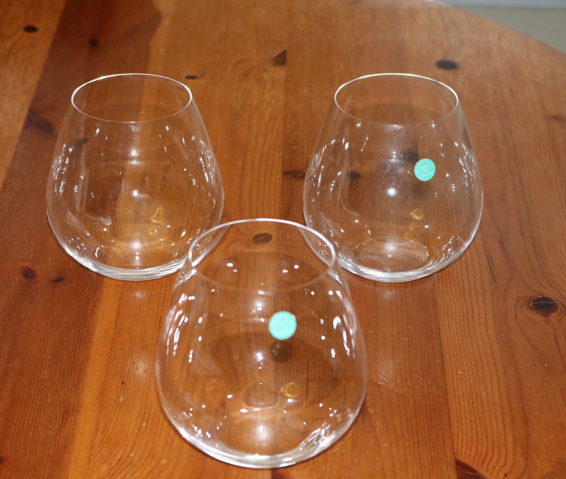 Tiffany & Co. Riedel Stemless Wine Glass Set of 3 - Etsy
