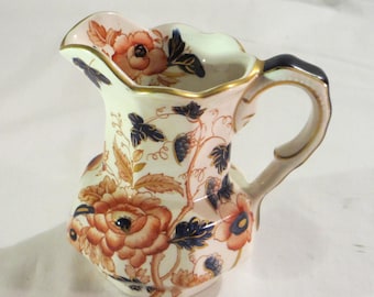 Vintage Enoch Wedgwood (Tunstall) LTD -- Windemere Pitcher Creamer Imari Gilded Creamer England