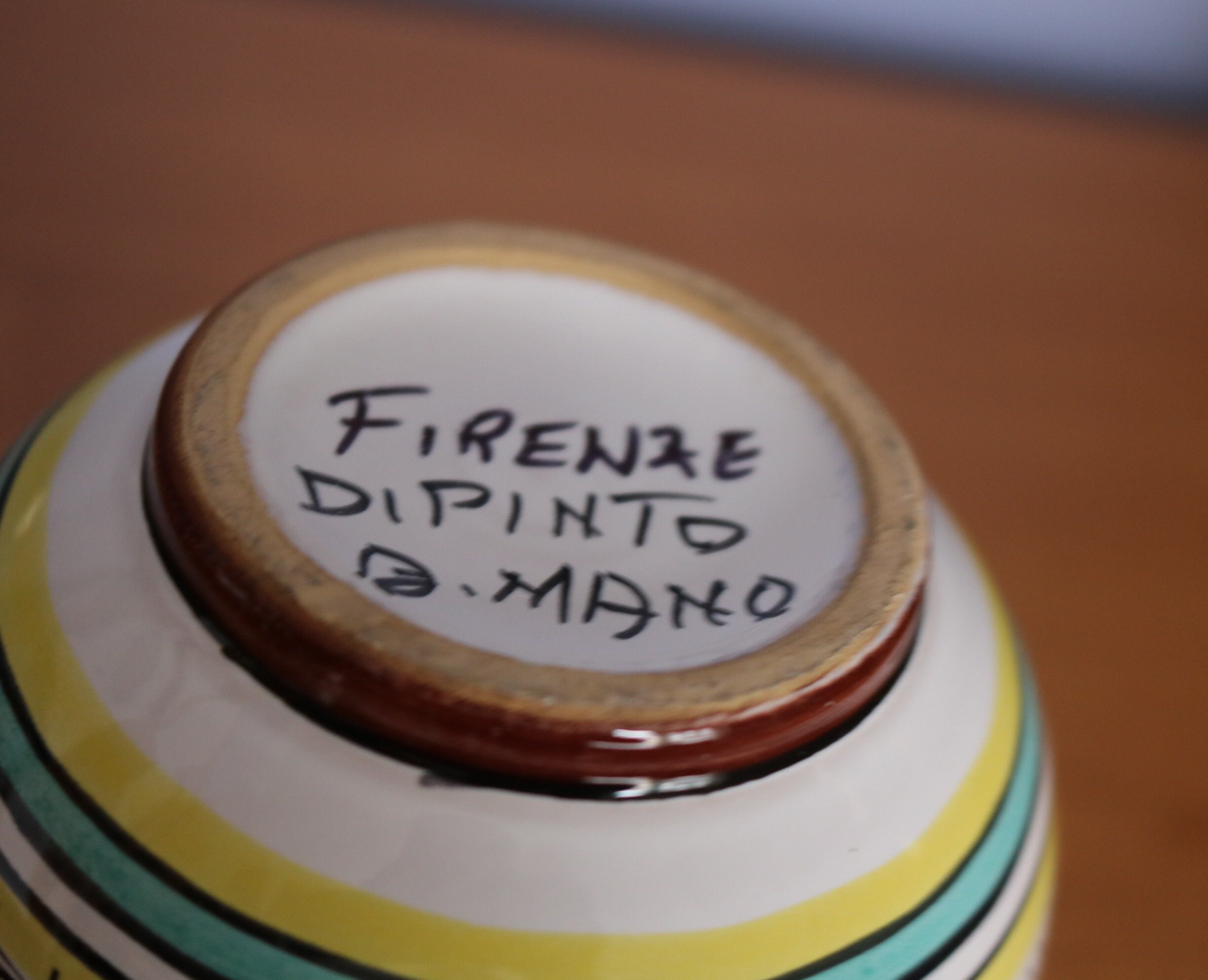 Vintage Italian Dipinto A Mano Vase - Italy Firenza Hand