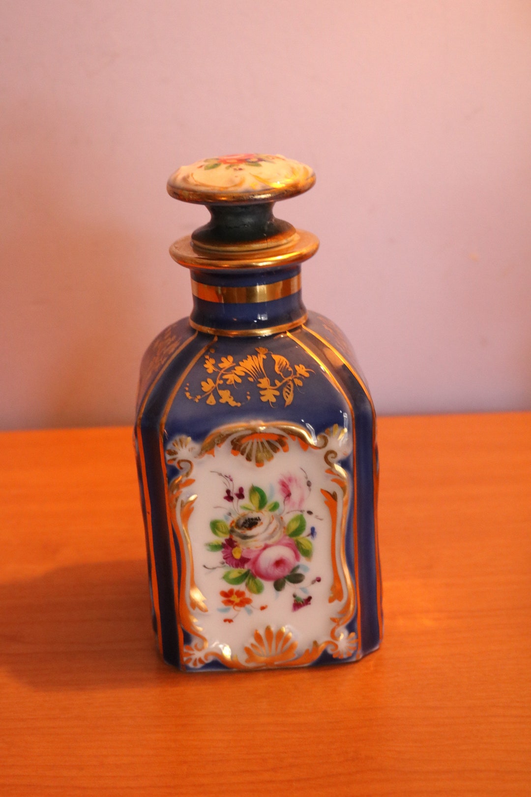 Antique Decanter Handprinted Sevres Style French Porcelain Etsy