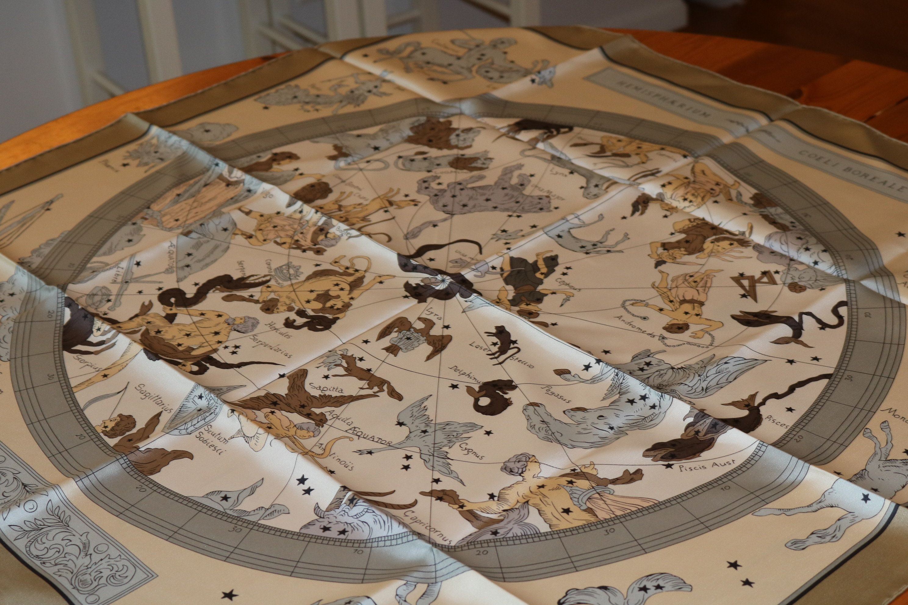 RARE AUTHENTIC Hemisphaerium Coeli Boreale Zodiaque Hermes Scarf