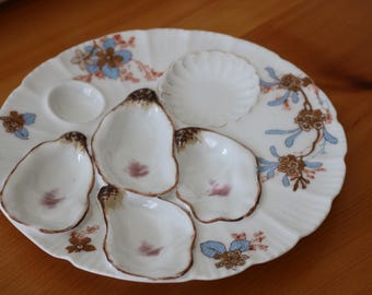 VTG Limoges Haviland Floral Oyster Plate
