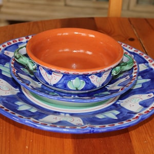 Stunning 3 Piece Vintage Solimene Vietri Made in Italy