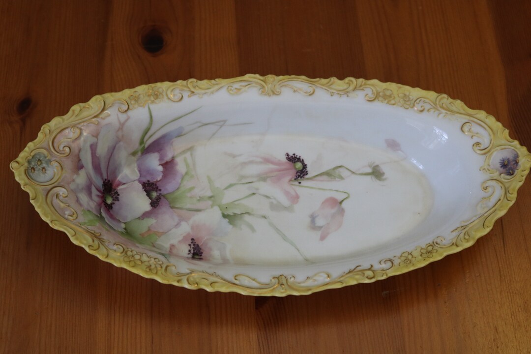 ASSIETTE À DESSERT en porcelaine décor floral signé CFH GDM N206 EUR 8,00 - FR