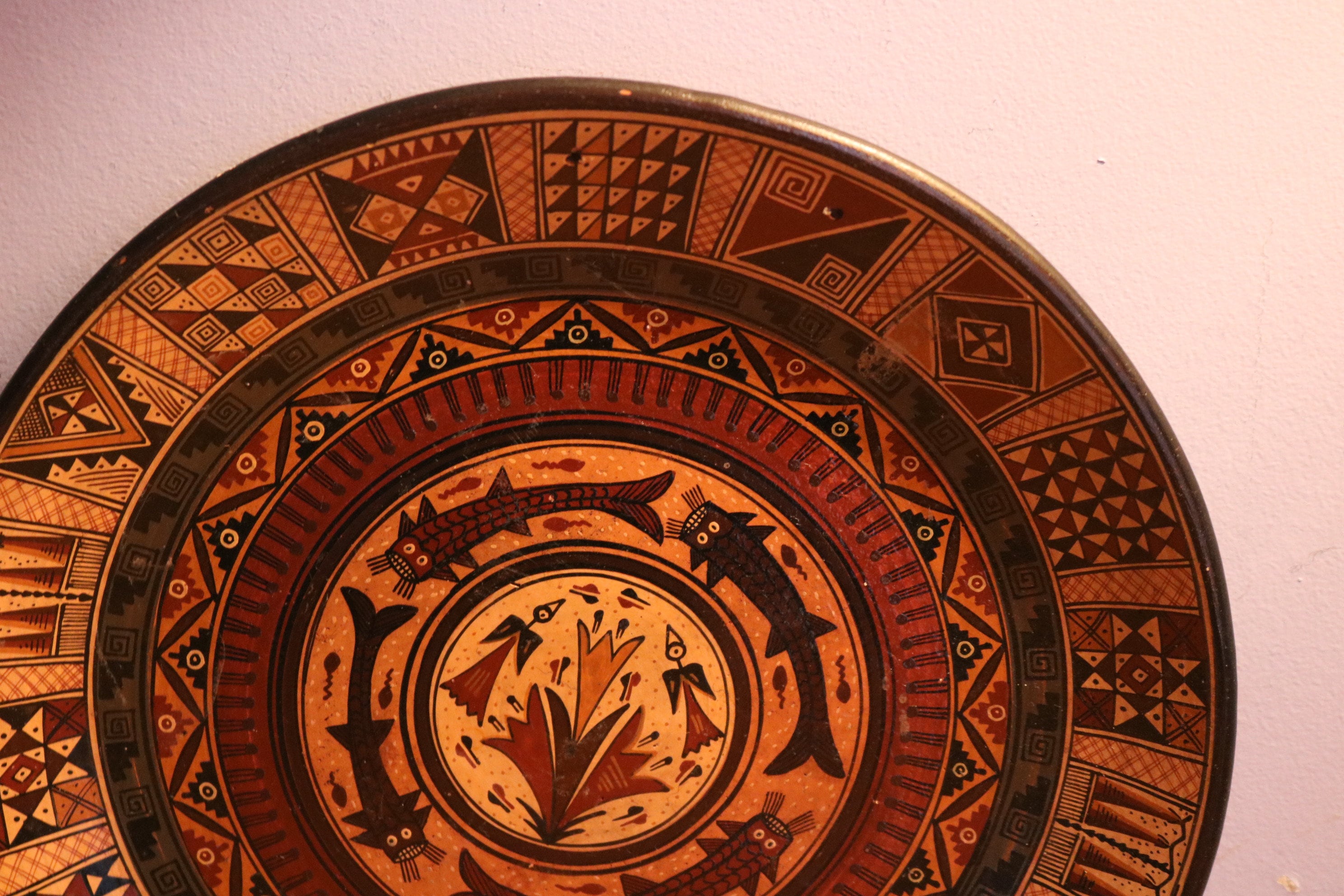 Inca Plate Hand Made and Hand Painted Inca Cuzco Plate From Peru Peruvian Art ...