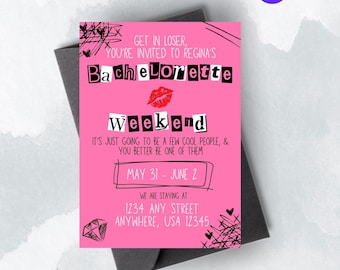 Mean Girl's Themed Bachelorette Weekend with Iteinerary | Customize and Edit for Free on Canva | INSTANT Download