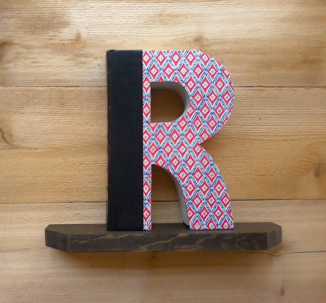 BOOK LETTER (R), #291 .... Ready Made Letter, Book Cut Letter, Initial ...