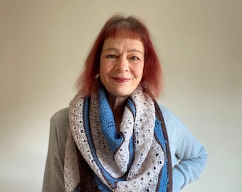 Hand Knitted Lace Shawl: Oversized Triangle Wool Wrap