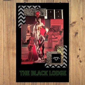 Twin Peaks Poster, The Black Lodge, Twin Peaks Give 1990&#39;s tv, David Lynch, Twin Peaks Art, Cult Classics Gift, 90&#39;s Tv Show Gift