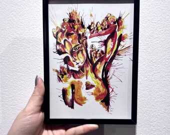 Crystal Goddess 15x20 Kunstdruck Eingerahmt Fantasy Aquarell Gemälde