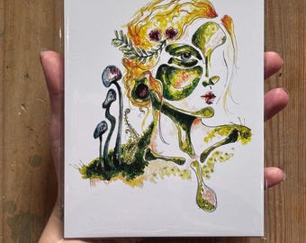 Waldfee 13x18 Art Print Aquarell Fantasy Gemälde