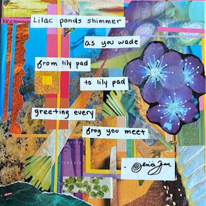 Original Art Poetry Collage on Canvas One of Kind Art Surreal Wall Art Contemporary Wall Art 10x10 Mixed Media Painting Poem Wall Art