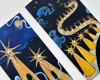 Surreale Kosmische Kunst Aufkleber - Originales Künstlerdesign - Artsy Aufkleber - Surreale Malerei