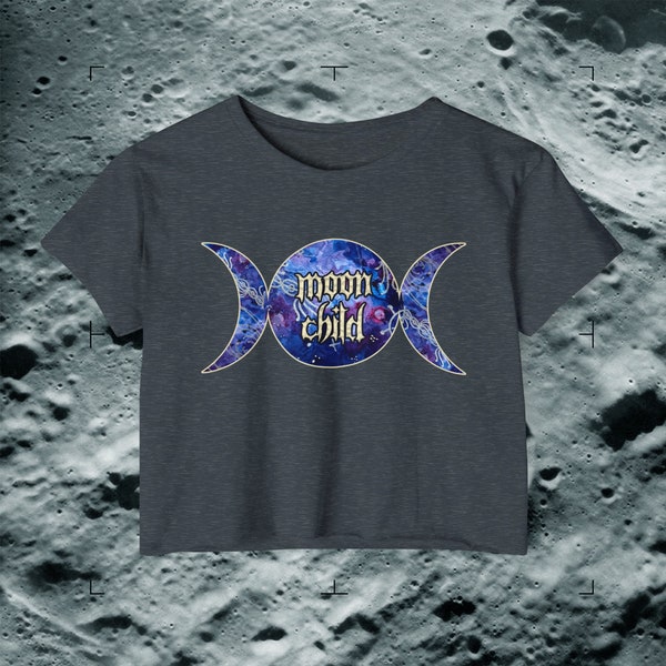 Moon Child Crop Top Festival Shirt Triple Moon Witchy Concert Top Lunar Phase Moon Crop Top