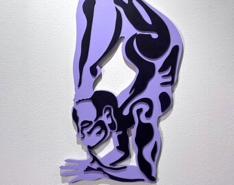 Holz Yoga Pose Wand Kunst Yoga Studio Dekor