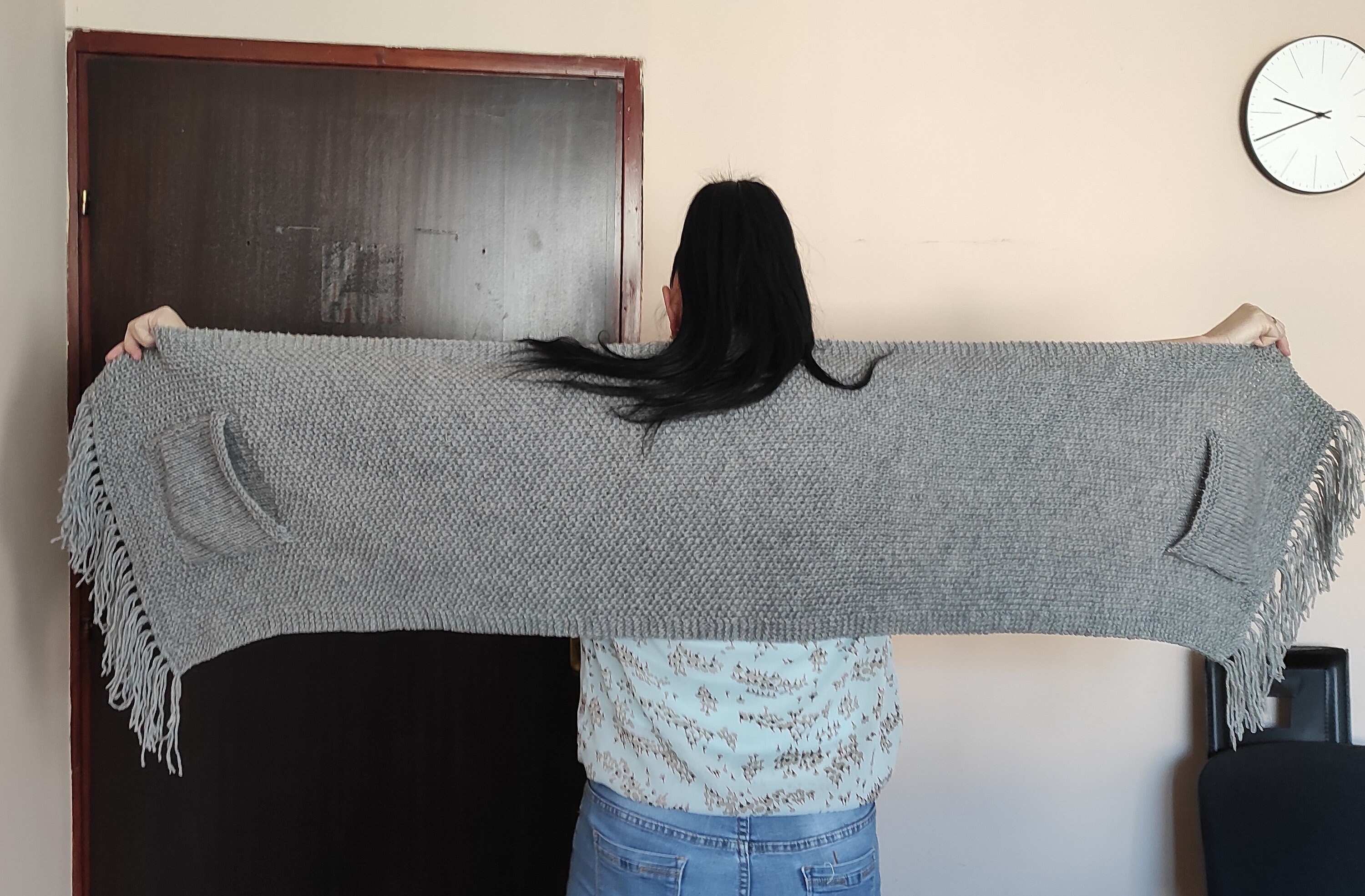 cozy shawl with pockets