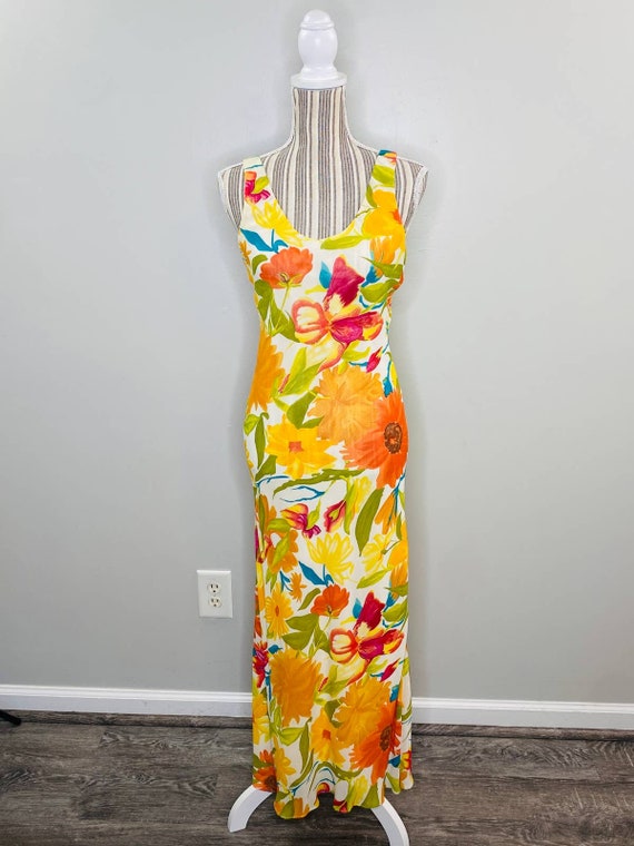 Vintage Joseph Ribkoff Floral Dress Low Back Women
