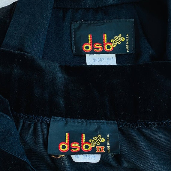 Vintage DSB Black Velvet and Satin Skirt Suit Wom… - image 6