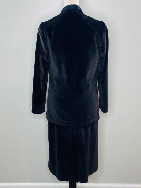 Vintage DSB Black Velvet and Satin Skirt Suit Wom… - image 4