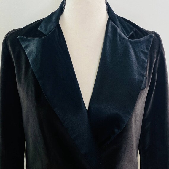 Vintage DSB Black Velvet and Satin Skirt Suit Wom… - image 8