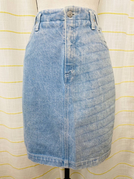 Vintage 80s Liz Claiborne Denim Pencil Skirt Women