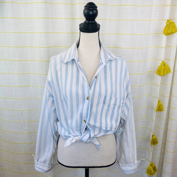 Vintage Denim Republic Striped Button 