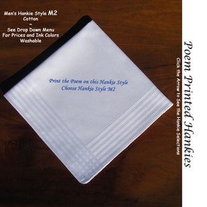 Grooms Gift Hankie From His Parents 0708 Sign & Date Free 2 Wedding Hankerchief Styles and 8 Ink Colors. Grooms Wedding Hankie image 2