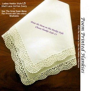 Mother of the Groom Hankie From the Bride 0802 Sign & Date Free 5 MOG Wedding Hankerchief Styles and 8 Ink Colors. afbeelding 5