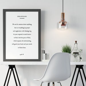 Bible Verse Home Decor | Chapter Page Book Wood Framed Handmade Sign | Philippians 4:6-8