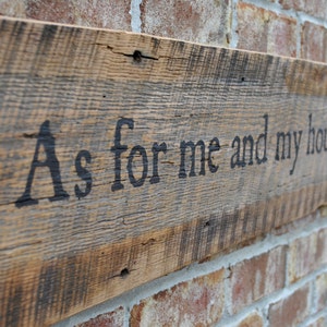 As for me and my house, we will serve the Lord | Wood Sign • Christian Home Decor Barnwood Wall Art