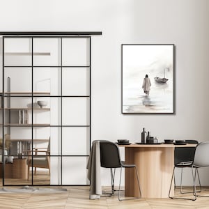 Jesus Walking on Water • Watercolor Bible Verse • Christian Home Decor • 28 x 38&quot; Natural Wood Framed Sign or Available on Art Print