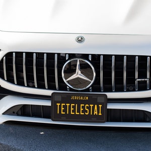 TETELESTAI | License Plate Car Tag | Christian Gift | Legacy Black and Gold Style