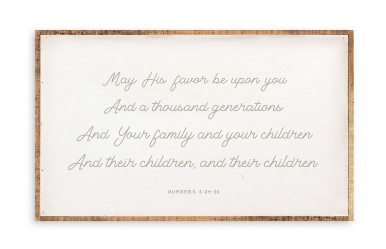 May His Favor Be Upon You Large Wood Framed Bible Verse Sign 