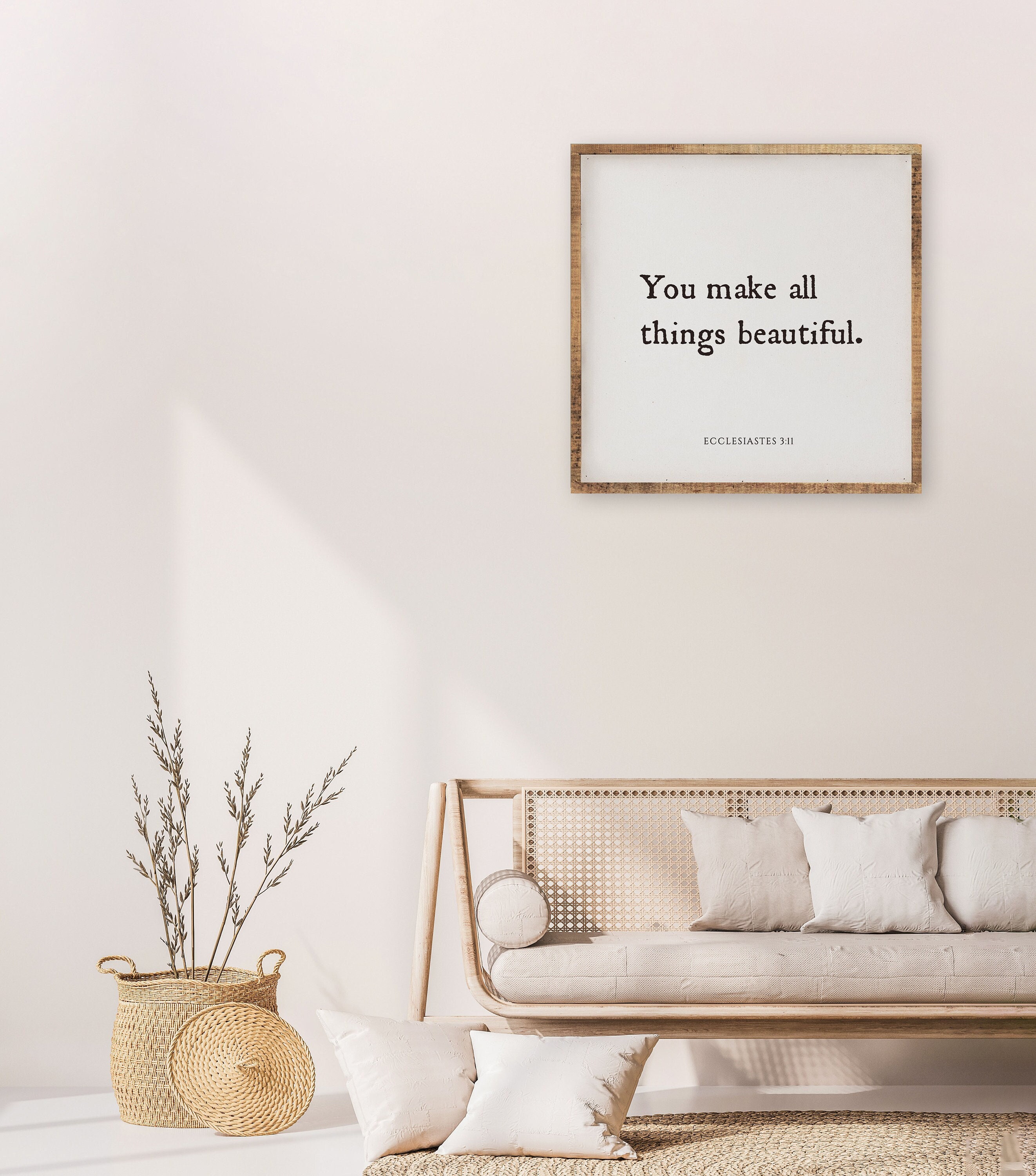 You Make All Things Beautiful christian Home Decor Square - Etsy